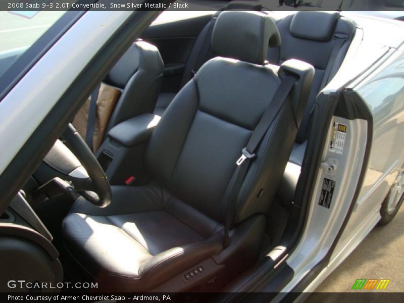 Snow Silver Metallic / Black 2008 Saab 9-3 2.0T Convertible