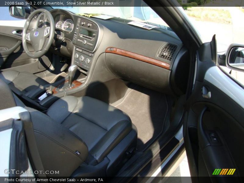 Snow Silver Metallic / Black 2008 Saab 9-3 2.0T Convertible