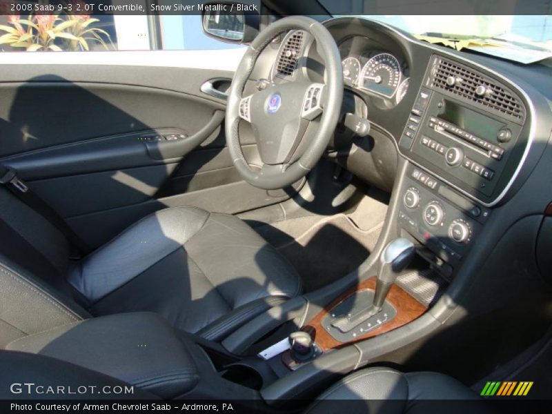 Snow Silver Metallic / Black 2008 Saab 9-3 2.0T Convertible