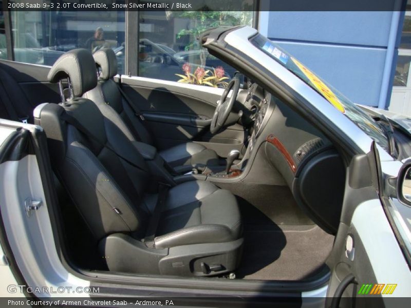 Snow Silver Metallic / Black 2008 Saab 9-3 2.0T Convertible