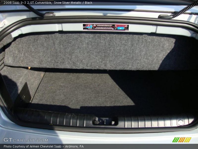 Snow Silver Metallic / Black 2008 Saab 9-3 2.0T Convertible