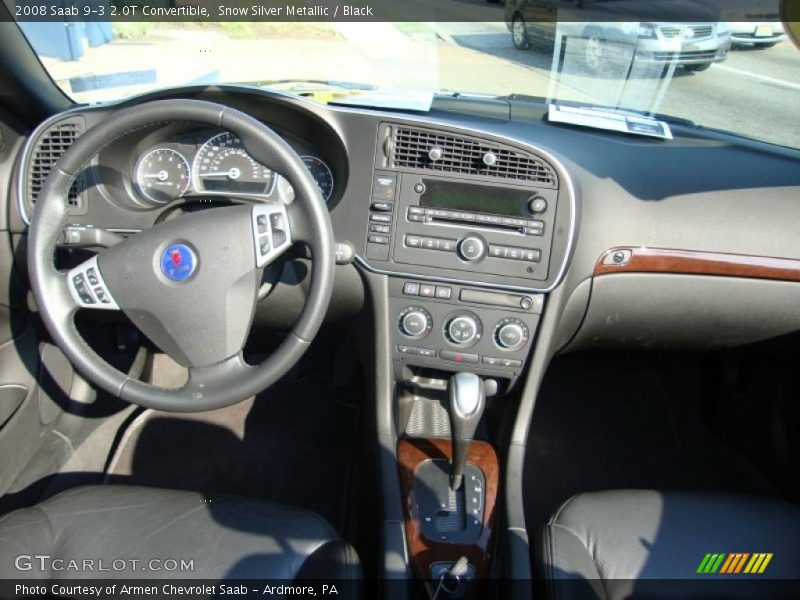 Snow Silver Metallic / Black 2008 Saab 9-3 2.0T Convertible