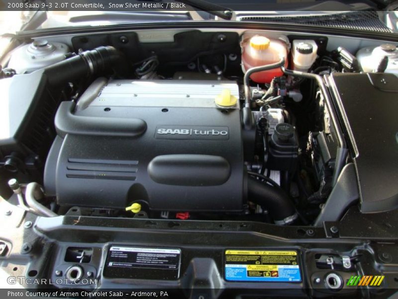 Snow Silver Metallic / Black 2008 Saab 9-3 2.0T Convertible