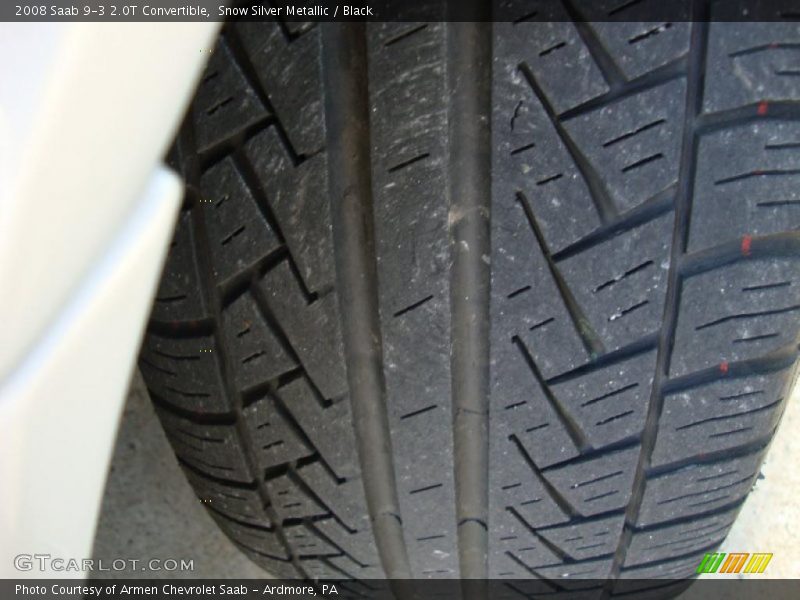 Snow Silver Metallic / Black 2008 Saab 9-3 2.0T Convertible