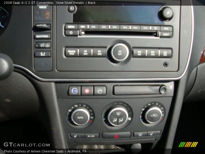 Snow Silver Metallic / Black 2008 Saab 9-3 2.0T Convertible