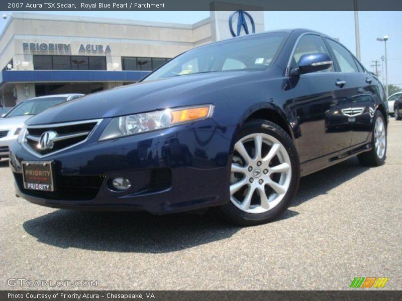 Royal Blue Pearl / Parchment 2007 Acura TSX Sedan