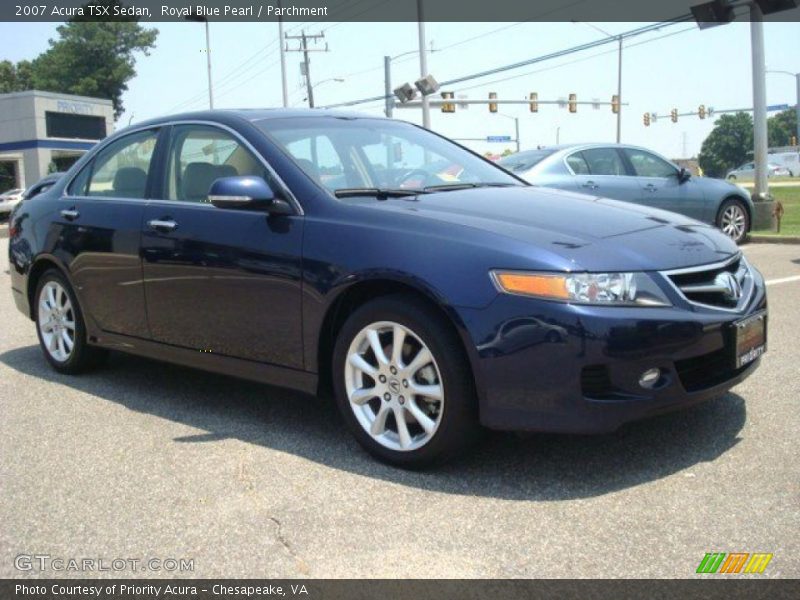 Royal Blue Pearl / Parchment 2007 Acura TSX Sedan