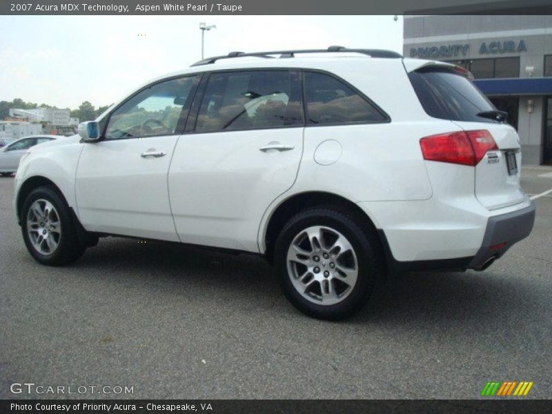 Aspen White Pearl / Taupe 2007 Acura MDX Technology