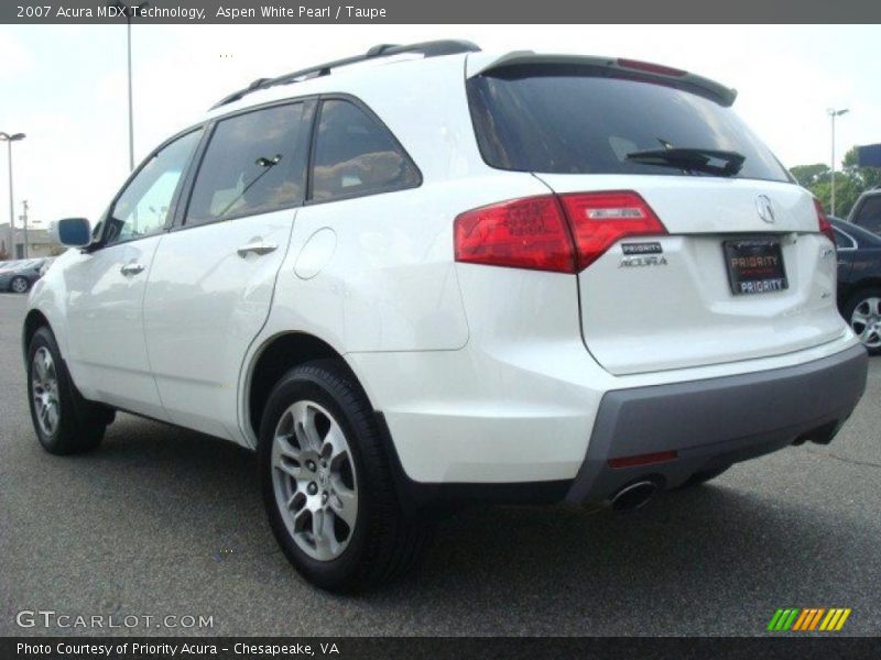 Aspen White Pearl / Taupe 2007 Acura MDX Technology
