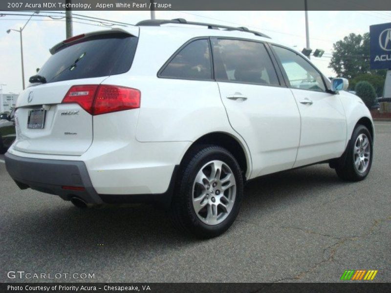 Aspen White Pearl / Taupe 2007 Acura MDX Technology