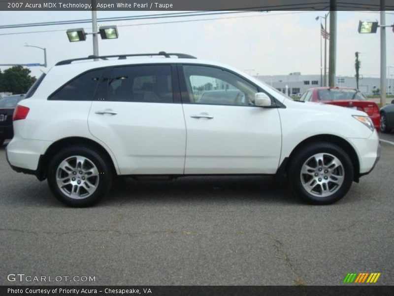 Aspen White Pearl / Taupe 2007 Acura MDX Technology