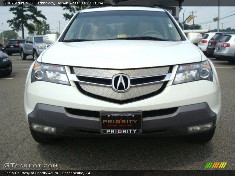 Aspen White Pearl / Taupe 2007 Acura MDX Technology