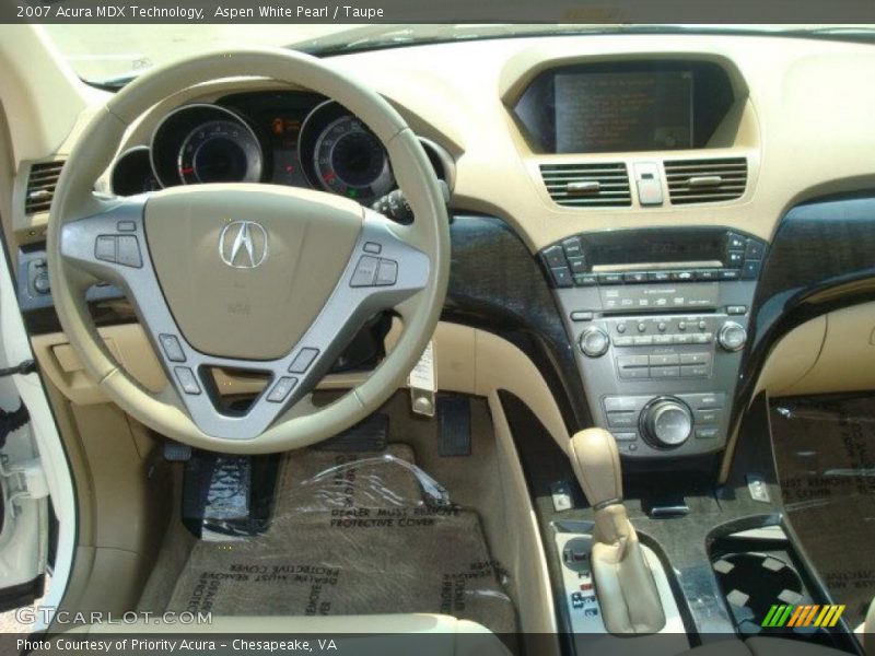 Aspen White Pearl / Taupe 2007 Acura MDX Technology