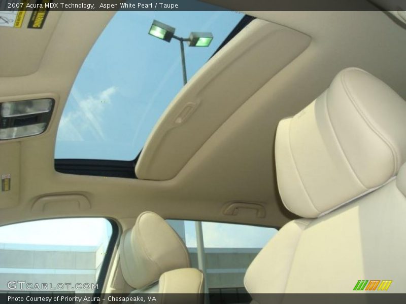 Aspen White Pearl / Taupe 2007 Acura MDX Technology
