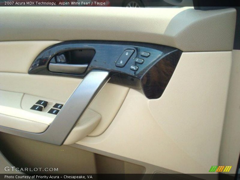 Aspen White Pearl / Taupe 2007 Acura MDX Technology