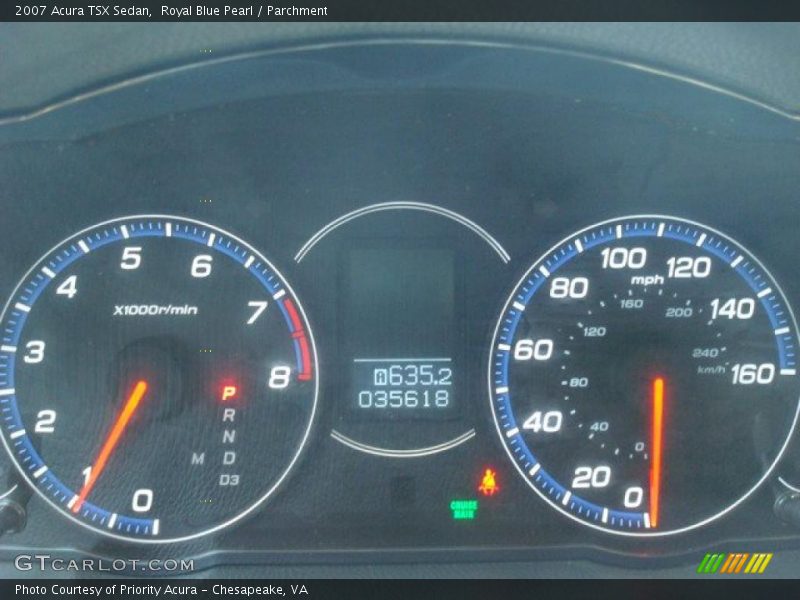 Royal Blue Pearl / Parchment 2007 Acura TSX Sedan