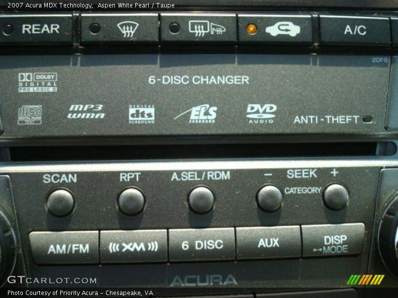 Aspen White Pearl / Taupe 2007 Acura MDX Technology