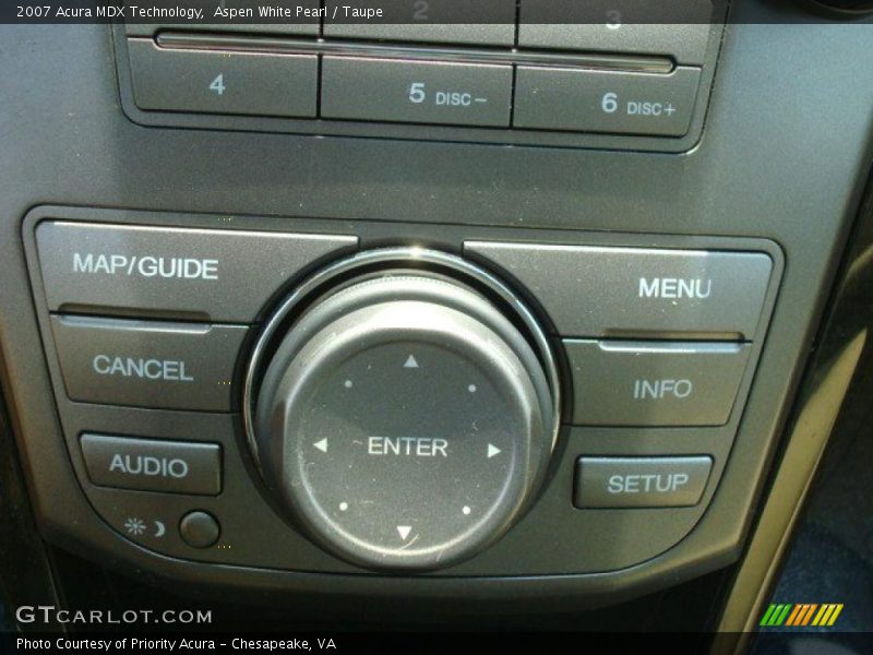 Aspen White Pearl / Taupe 2007 Acura MDX Technology