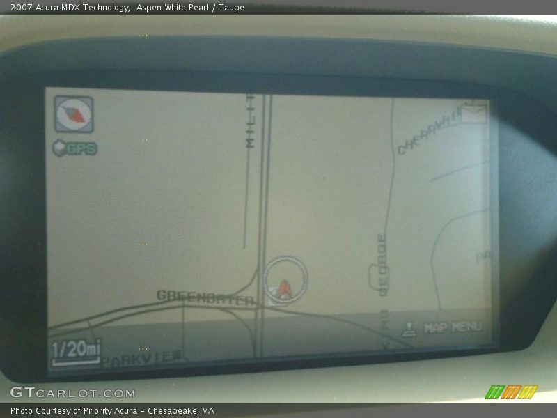 Aspen White Pearl / Taupe 2007 Acura MDX Technology