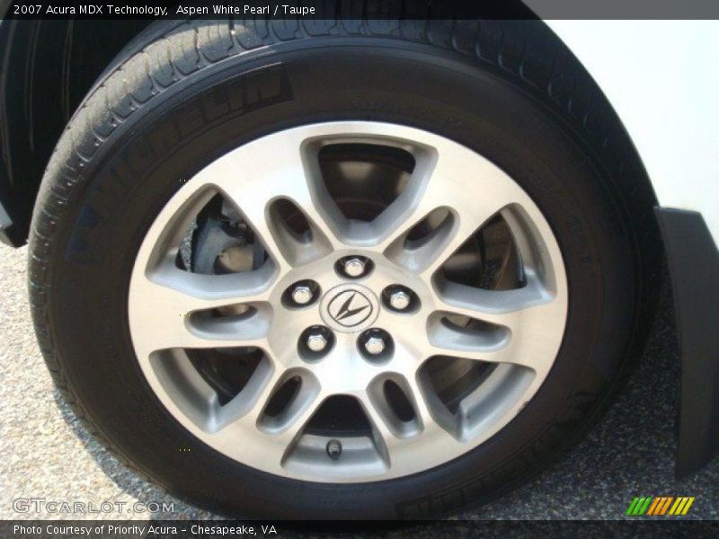 Aspen White Pearl / Taupe 2007 Acura MDX Technology
