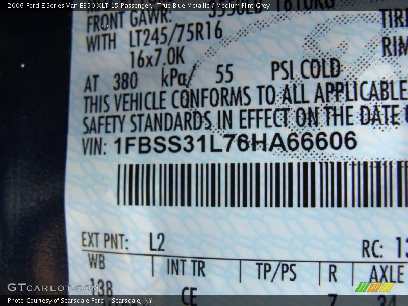 True Blue Metallic / Medium Flint Grey 2006 Ford E Series Van E350 XLT 15 Passenger
