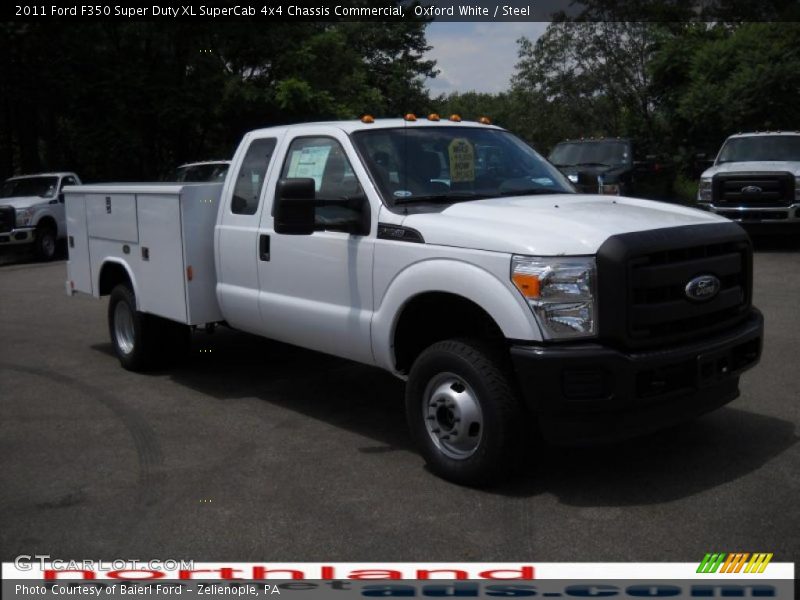 Oxford White / Steel 2011 Ford F350 Super Duty XL SuperCab 4x4 Chassis Commercial