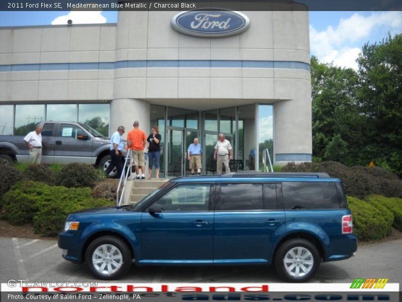 Mediterranean Blue Metallic / Charcoal Black 2011 Ford Flex SE