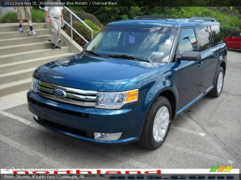 Mediterranean Blue Metallic / Charcoal Black 2011 Ford Flex SE