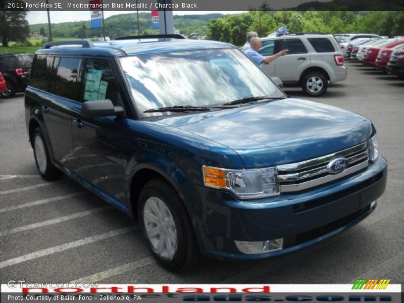 Mediterranean Blue Metallic / Charcoal Black 2011 Ford Flex SE