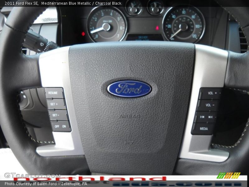 Mediterranean Blue Metallic / Charcoal Black 2011 Ford Flex SE