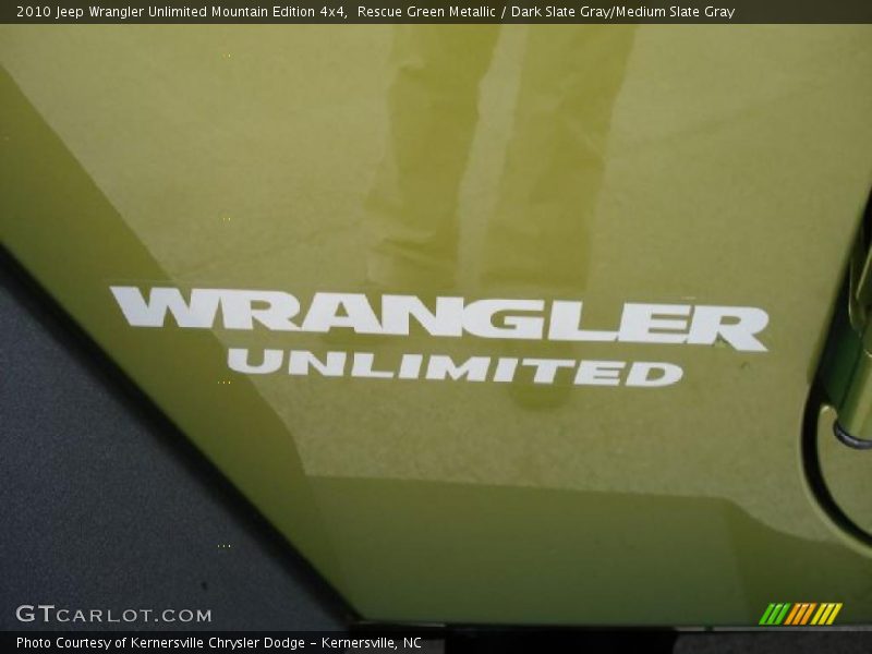Rescue Green Metallic / Dark Slate Gray/Medium Slate Gray 2010 Jeep Wrangler Unlimited Mountain Edition 4x4