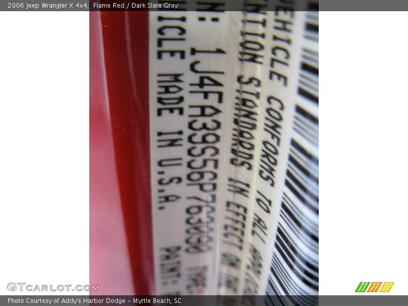 Flame Red / Dark Slate Gray 2006 Jeep Wrangler X 4x4