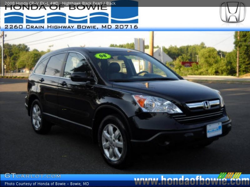 Nighthawk Black Pearl / Black 2008 Honda CR-V EX-L 4WD