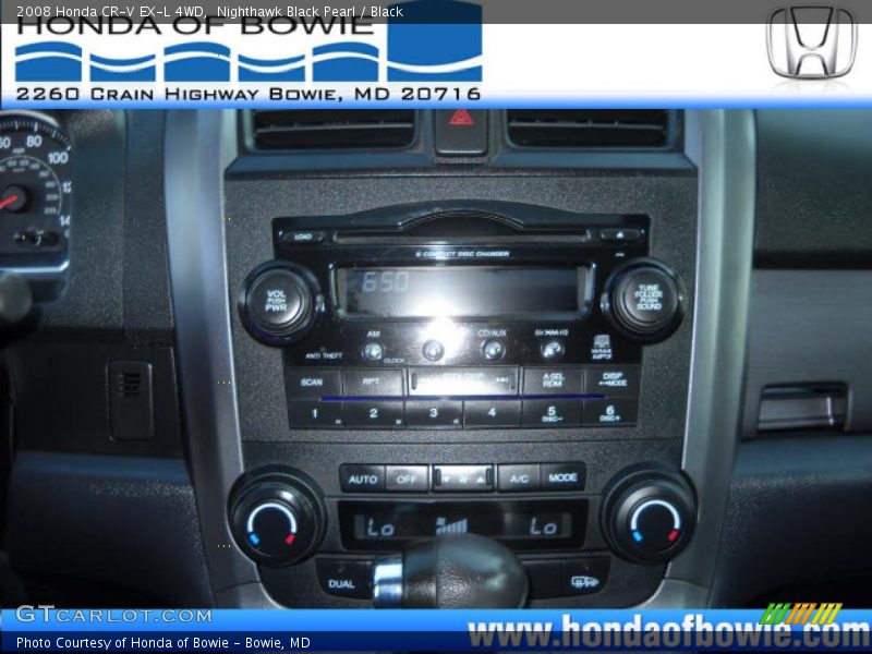 Nighthawk Black Pearl / Black 2008 Honda CR-V EX-L 4WD