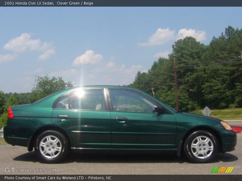 Clover Green / Beige 2001 Honda Civic LX Sedan