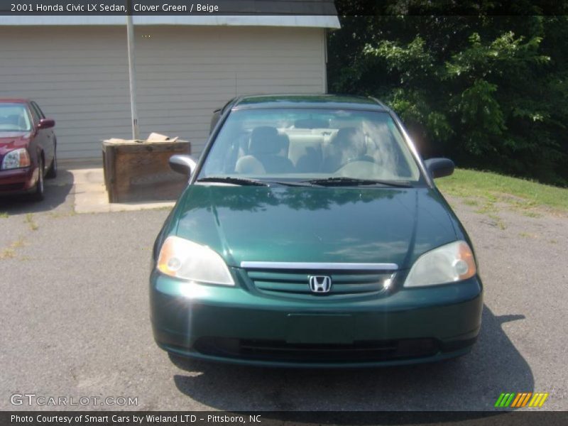 Clover Green / Beige 2001 Honda Civic LX Sedan