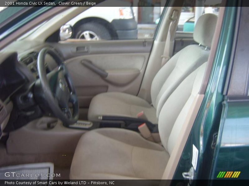 Clover Green / Beige 2001 Honda Civic LX Sedan