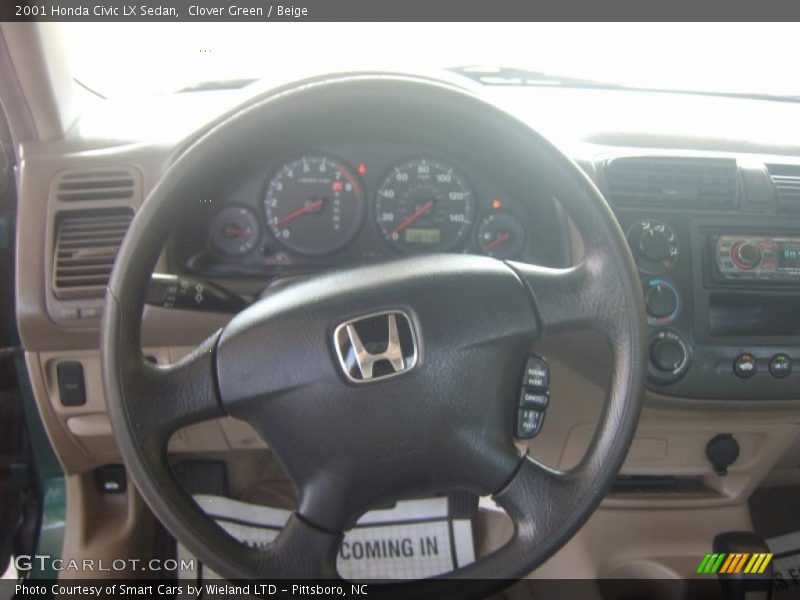 Clover Green / Beige 2001 Honda Civic LX Sedan