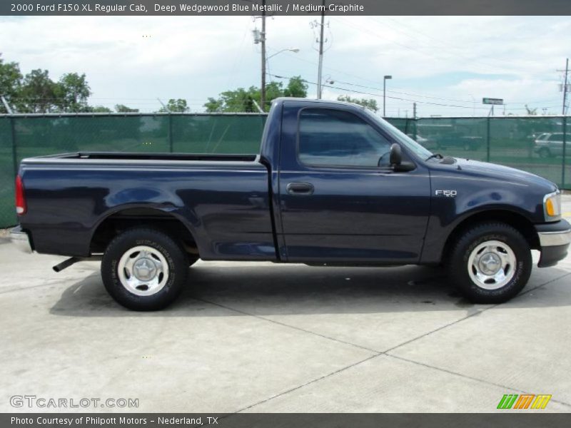 Deep Wedgewood Blue Metallic / Medium Graphite 2000 Ford F150 XL Regular Cab