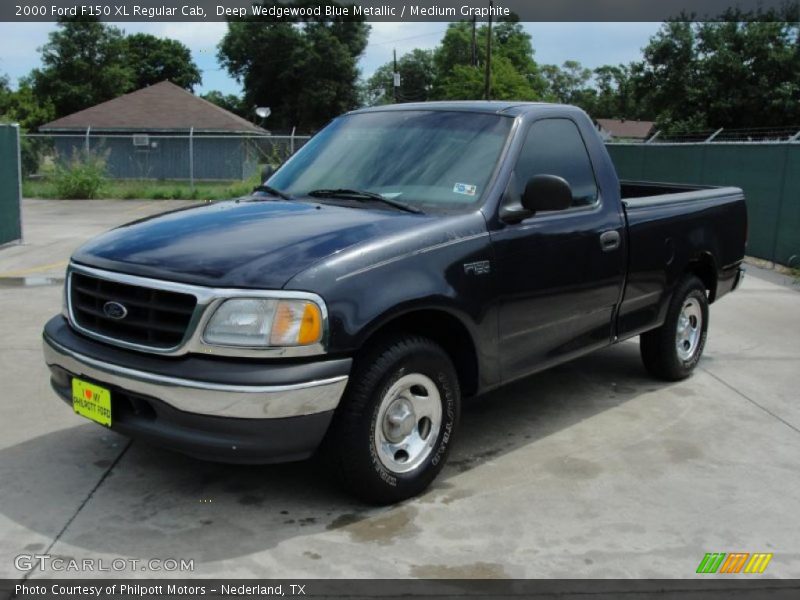 Deep Wedgewood Blue Metallic / Medium Graphite 2000 Ford F150 XL Regular Cab