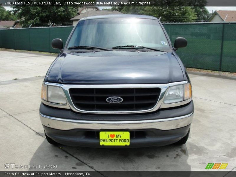 Deep Wedgewood Blue Metallic / Medium Graphite 2000 Ford F150 XL Regular Cab