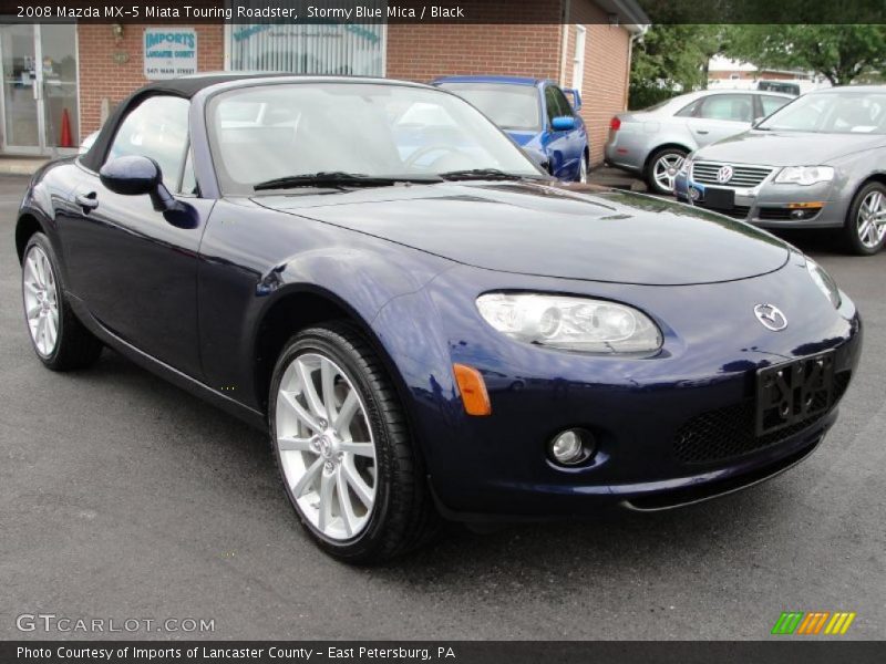 Stormy Blue Mica / Black 2008 Mazda MX-5 Miata Touring Roadster