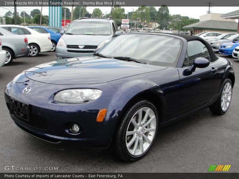 Stormy Blue Mica / Black 2008 Mazda MX-5 Miata Touring Roadster