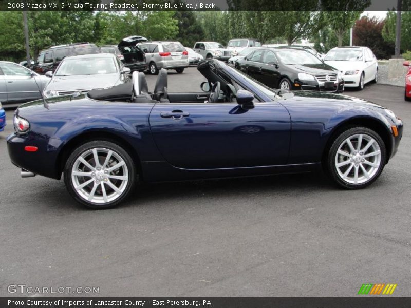 Stormy Blue Mica / Black 2008 Mazda MX-5 Miata Touring Roadster