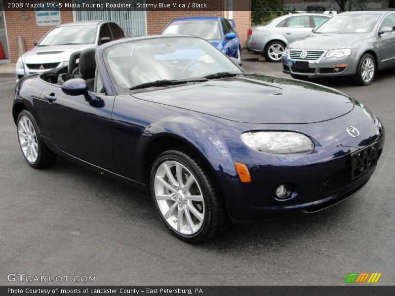 Stormy Blue Mica / Black 2008 Mazda MX-5 Miata Touring Roadster