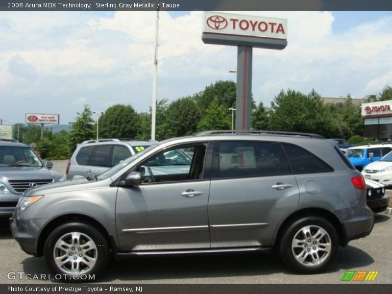 Sterling Gray Metallic / Taupe 2008 Acura MDX Technology