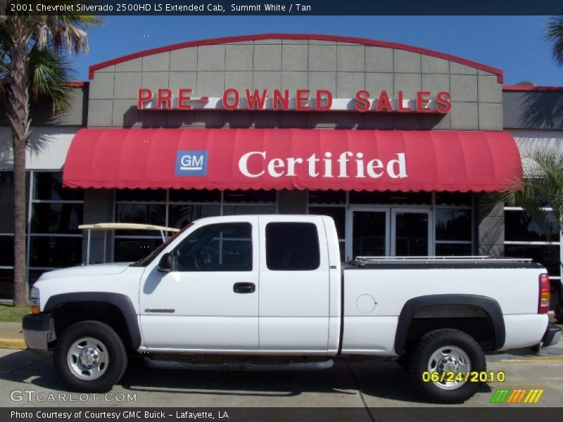 Summit White / Tan 2001 Chevrolet Silverado 2500HD LS Extended Cab