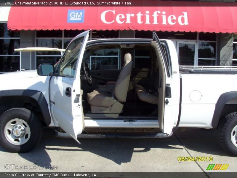 Summit White / Tan 2001 Chevrolet Silverado 2500HD LS Extended Cab