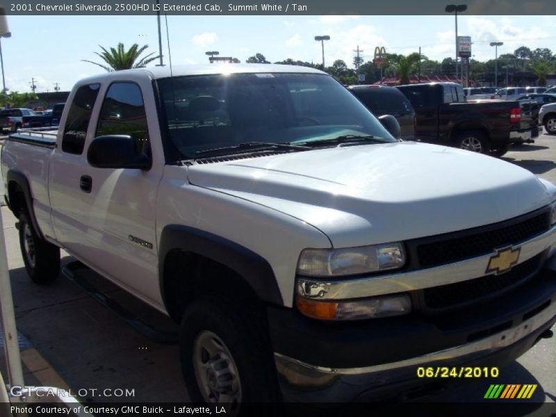 Summit White / Tan 2001 Chevrolet Silverado 2500HD LS Extended Cab