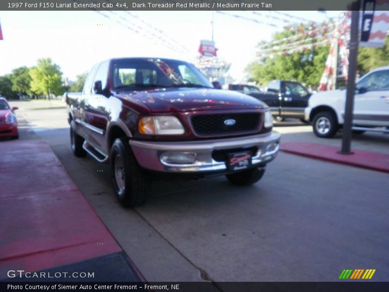 Dark Toreador Red Metallic / Medium Prairie Tan 1997 Ford F150 Lariat Extended Cab 4x4